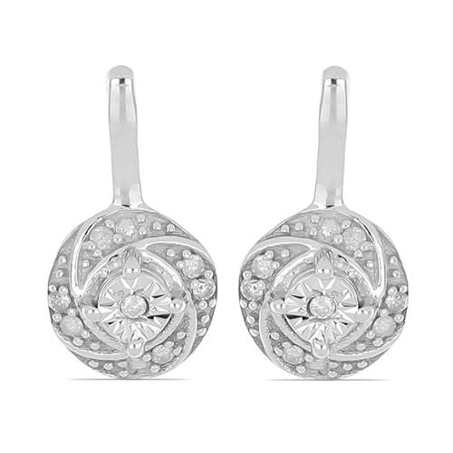 0.084 CT G-H, i2-i3 WHITE DIAMOND DOUBLE CUT STERLING SILVER EARRINGS WITH MAGICAL TIKLI  SETTING #VE027127